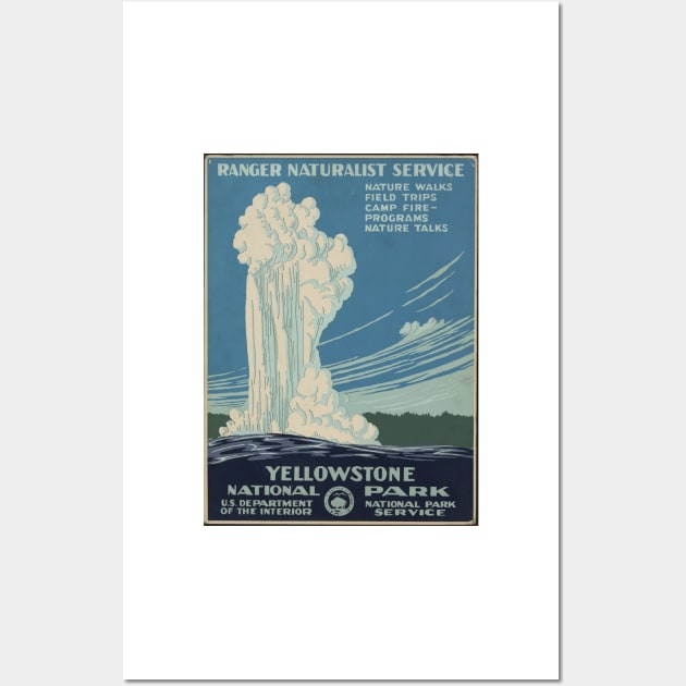 Yellowstone National Park Vintage Poster - National Park Service Wall Art by blueduckstuff